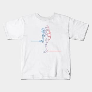 Line Art – Baseball Pitcher Kids T-Shirt